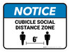 Notice: Cubicle Social Distance Zone Rectangle - Floor Sign