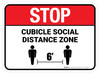 Stop: Cubicle Social Distance Zone Rectangle - Floor Sign Stop: Cubicle Social Distance Zone Rectangle - Floor Sign