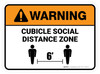 Warning: Cubicle Social Distance Zone Rectangle - Floor Sign Warning: Cubicle Social Distance Zone Rectangle - Floor Sign