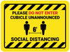 Social Distancing - Please Do Not Enter Cubicle Unannounced Rectangle Yellow Hazard - Floor Sign Social Distancing - Please Do Not Enter Cubicle Unannounced Rectangle Yellow Hazard - Floor Sign