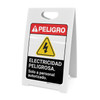 Danger: Electrical Hazard Authorized Personnel Only Portrait Spanish ANSI - A-Frame Sign
