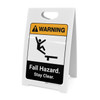 Warning: Fall Hazard Stay Clear with Graphic Portrait ANSI - A-Frame Sign