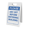 Please Dry Off Before Entering Building Portrait - A-Frame Sign