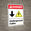 Danger: Underground Cable Down Arrow Electric Shock Symbol ANSI - Wall Sign Danger: Underground Cable Down Arrow Electric Shock Symbol ANSI - Wall Sign