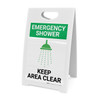 Emergency Shower Keep Area Clear with Icon Portrait - A-Frame Sign