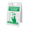 Emergency Shower Keep Area Clear with Icons Portrait - A-Frame Sign Emergency Shower Keep Area Clear with Icons Portrait - A-Frame Sign
