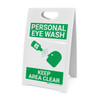 Personal Eye Wash Keep Area Clear with Icon Portrait - A-Frame Sign