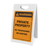 Warning: Private Property No Trespassing No Hunting Portrait - A-Frame Sign
