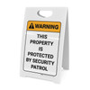 Warning: Property Protected By Security Patrol Portrait - A-Frame Sign Warning: Property Protected By Security Patrol Portrait - A-Frame Sign