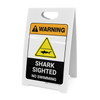 Warning: Shark Sighted No Swimming with Icon Portrait - A-Frame Sign