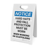 Notice: Hard Hats Fall Protection When Working On Scaffold Portrait - A-Frame Sign