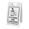 Its Here For Reason with Garbage Icon Portrait - A-Frame Sign
