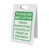 Please Do Not Litter Trash Dumpsters At Front Portrait - A-Frame Sign