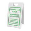 Dumpster Area No Parking Portrait - A-Frame Sign