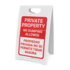 Private Property No Dumping Allowed Bilingual Spanish Portrait - A-Frame Sign Private Property No Dumping Allowed Bilingual Spanish Portrait - A-Frame Sign