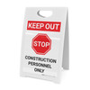 Keep Out Construction Personnel Only with Stop Icon Portrait - A-Frame Sign