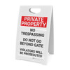 Private Property No Trespassing Beyond Gate Portrait - A-Frame Sign