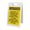 Caution: High Voltage Lines of 50,000 Volts Unlawful to Operate Equipment - Portrait A-Frame Sign
