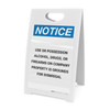 Notice: Alcohol, Drugs, or Firearms on Company Property is Grounds for Dismissal - Portrait A-Frame Sign