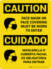 Caution: Face Mask Covering Bilingual Spanish Portrait - Wall Sign