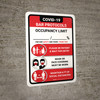 Covid-19 Bar Occupancy Red Portrait - Wall Sign