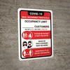 Covid-19 Max. Occupancy Limit Red Portrait - Wall Sign