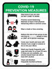 Covid-19 Prevention Measures List Portrait - Wall Sign