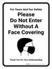 Do Not Enter Without Face Covering Portrait - Wall Sign Do Not Enter Without Face Covering Portrait - Wall Sign