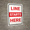 Line Starts Here Portrait - Wall Sign