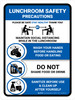 Lunchroom Safety Precautions Blue Portrait - Wall Sign Lunchroom Safety Precautions Blue Portrait - Wall Sign