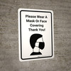 Please Wear A Mask Or Face Covering Portrait - Wall Sign Please Wear A Mask Or Face Covering Portrait - Wall Sign