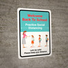 Welcome Back to School (Red) - Practice Social Distancing Portrait - Wall Sign