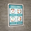 Safety First! Back to School Covid-19 Safety Precaution Bilingual Spanish Portrait - Wall Sign Safety First! Back to School Covid-19 Safety Precaution Bilingual Spanish Portrait - Wall Sign