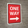 One Way (Red) Right Arrow Portrait - Wall Sign
