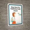 Stop Here For Temperature Check - Back to School Portrait - Wall Sign Stop Here For Temperature Check - Back to School Portrait - Wall Sign