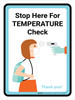 Stop Here For Temperature Check - Back to School Portrait - Wall Sign Stop Here For Temperature Check - Back to School Portrait - Wall Sign