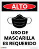 Stop: Face Mask Required with Icon (Spanish) - Poster