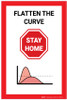 Stop: Flatten The Curve Stay Home - Label