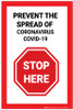 Stop Here: Prevent The Spread Covid-19 - Label