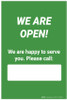 Take Out Only We Are Happy To Serve You Please Call - Label