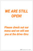 We Are Still Open We Will See You At The Drive-Thru - Label