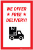 We Offer Free Delivery - Label