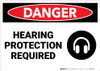 Danger: PPE Hearing Protection Required - Wall Sign