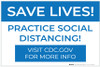 Save Lives Practice Social Distancing Landscape - Label
