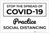 Stop The Spread Of COVID-19 Practice Social Distancing Landscape - Label