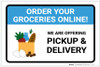 Order Groceries Online We Are Offering Pickup and Delivery with Icon Landscape - Label
