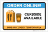 Order Online Curbside Available with Icon Landscape - Label
