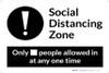 Social Distancing Zone Maximum People Allowed with Exclamation Point Landscape - Label Social Distancing Zone Maximum People Allowed with Exclamation Point Landscape - Label