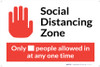 Social Distancing Zone Maximum People Allowed with Icon Red Landscape - Label Social Distancing Zone Maximum People Allowed with Icon Red Landscape - Label