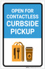 Open For Contactless Curbside Pickup with Icon Portrait - Label Open For Contactless Curbside Pickup with Icon Portrait - Label